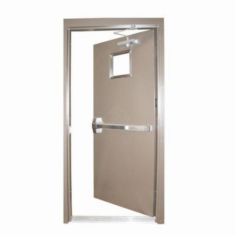 Cấu tạo chi tiết của một cánh cửa chống cháy cho thấy các lớp vật liệu chịu nhiệt và cách chúng bảo vệ khỏi lửa.
