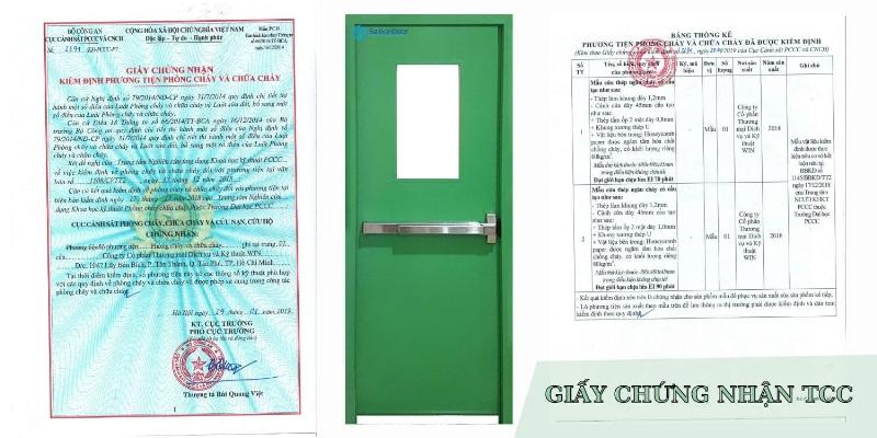 Giấy chứng nhận kiểm định PCCC cho cửa chống cháy