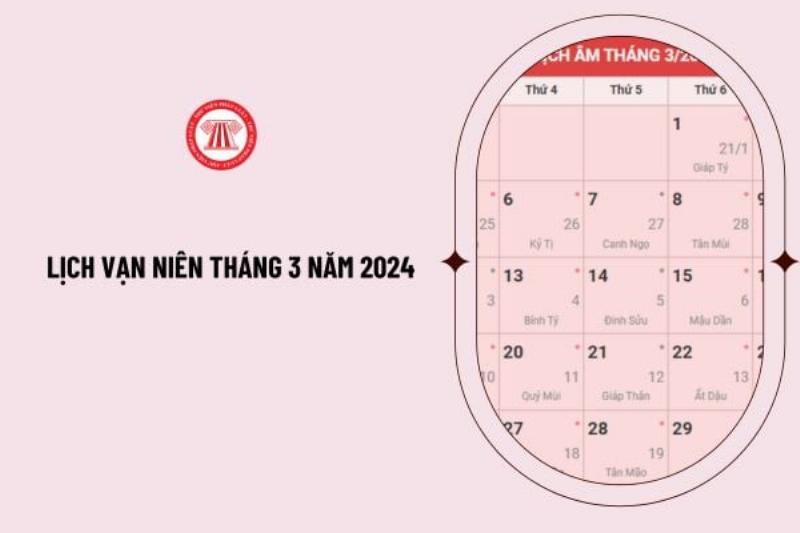 Lịch Vạn Niên Tháng 3 2023 Chi Tiết