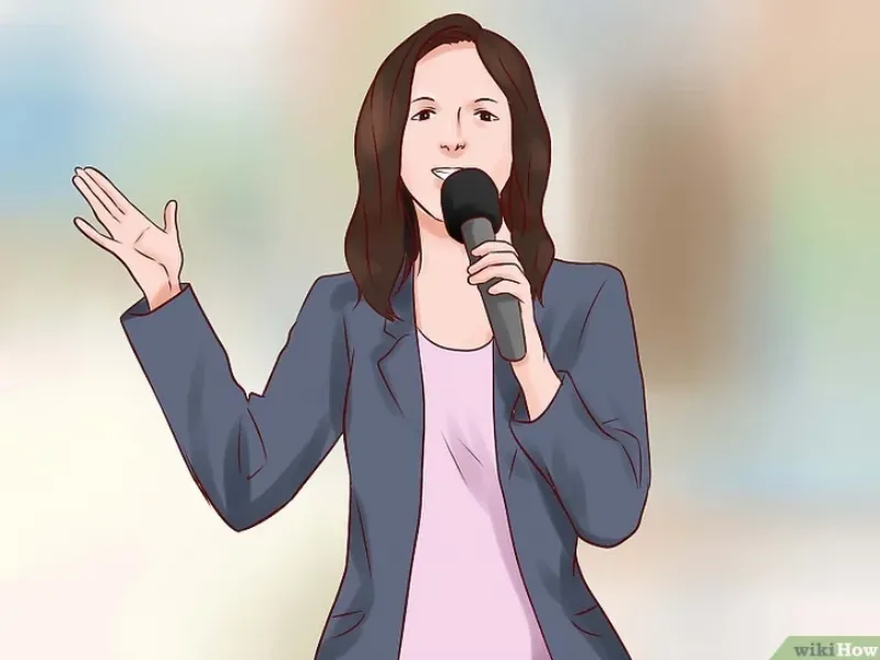 Người dẫn chương trình văn nghệ đám cưới kết thúc phần biểu diễn, cúi chào khán giả