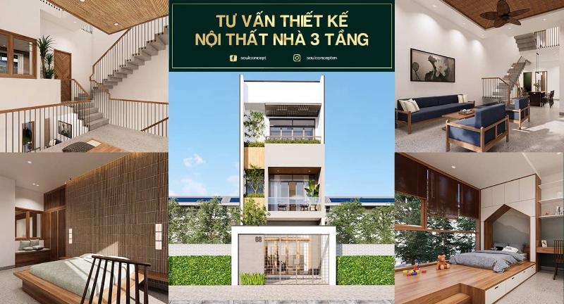 Nội thất nhà ống hiện đại 3 tầng