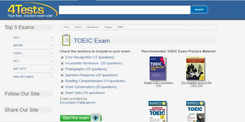 Ôn tập TOEIC online với 4Tests