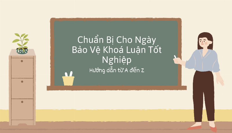 Sinh viên luyện tập thuyết trình bảo vệ khóa luận trước gương